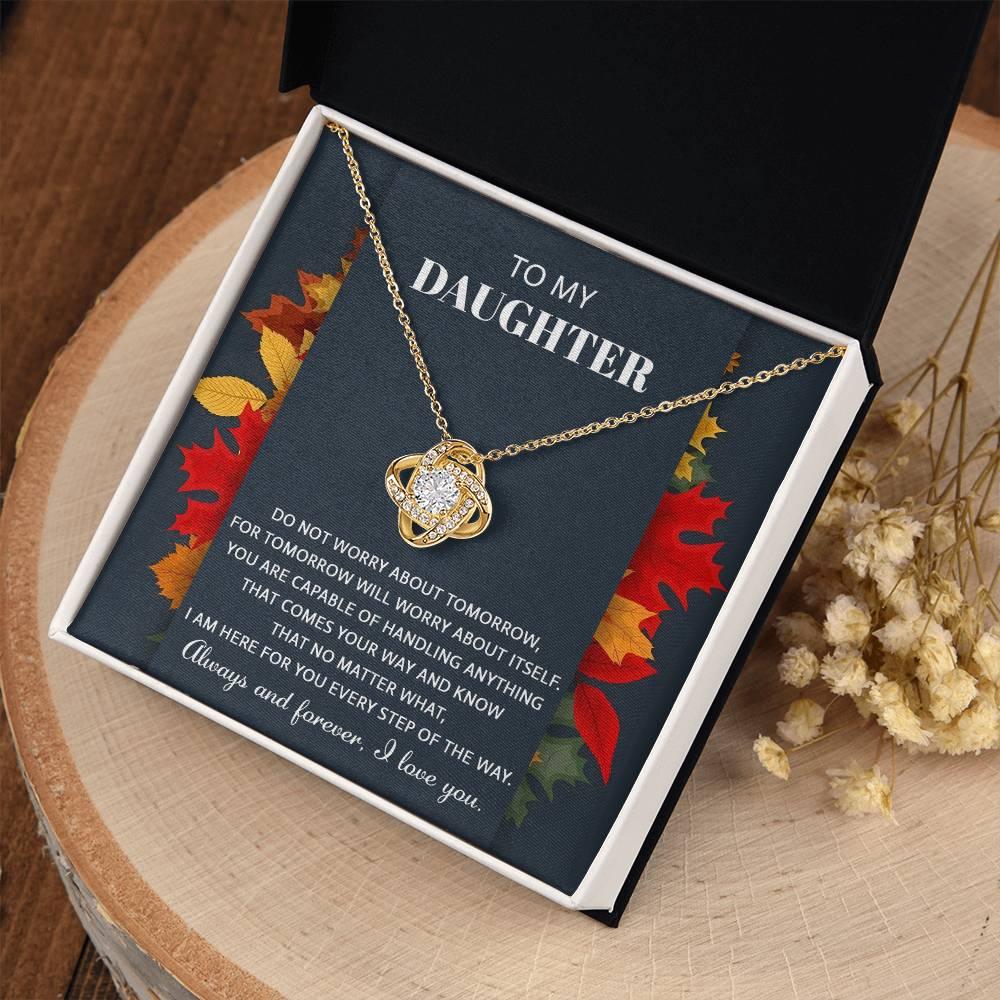 Daughter - Comes Your Way - Love Knot Pendant Necklace - Mallard Moon Gift Shop