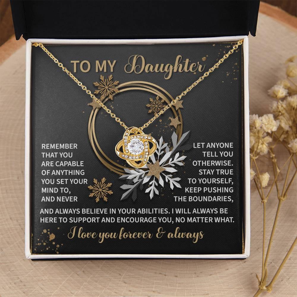 Gift for Daughter - Set Your Mind - Love Knot Pendant Necklace - Mallard Moon Gift Shop