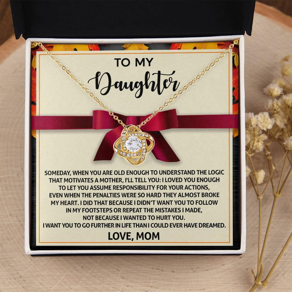 Gift for Daughter - Further In Life - Love Knot Pendant Necklace - Mallard Moon Gift Shop