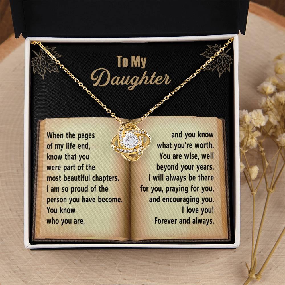 Daughter - Beyond Your Years - Love Knot Pendant Necklace - Mallard Moon Gift Shop
