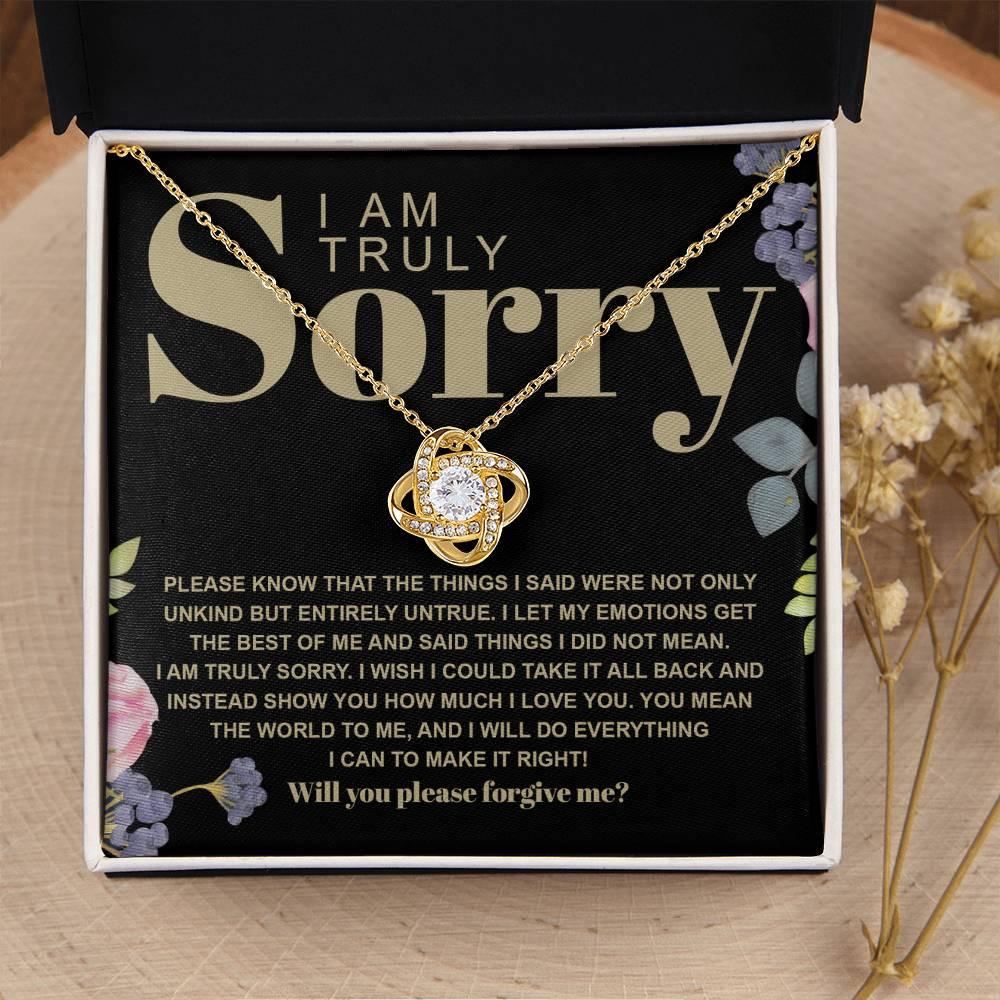 Apology Gift for Girlfriend, Wife, Soulmate - Sorry, Best Of Me - Love Knot Pendant Necklace - Mallard Moon Gift Shop