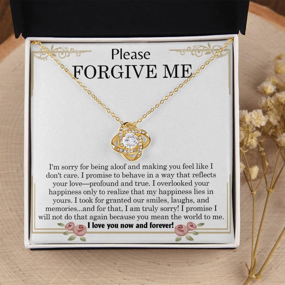 Gift for Girlfriend, Wife - Sorry, Profound And True - Love Knot Pendant Necklace - Mallard Moon Gift Shop