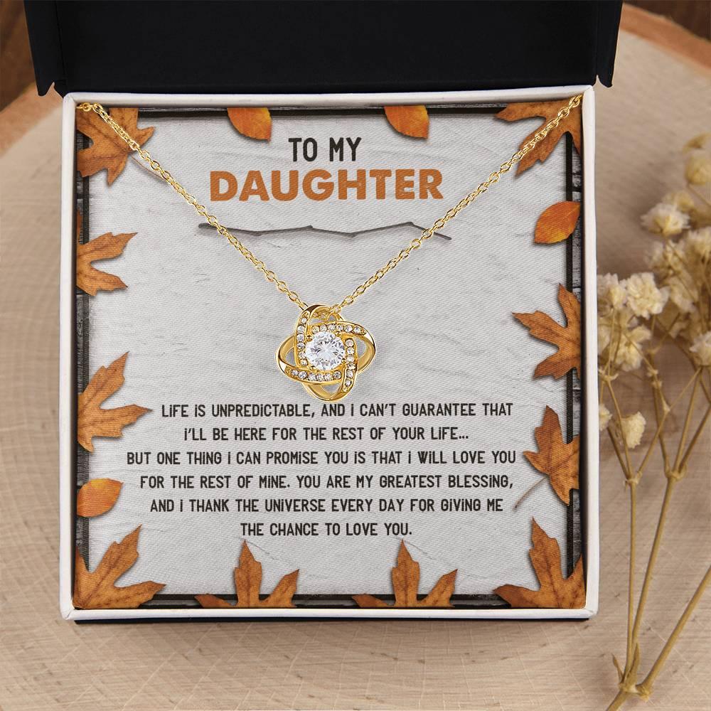 Daughter - My Greatest Blessing - Love Knot Pendant Necklace - Mallard Moon Gift Shop