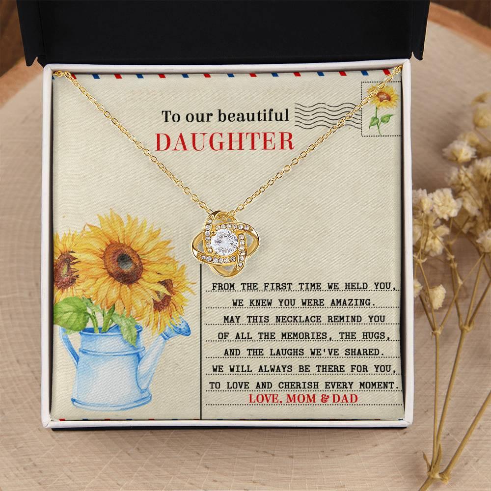 Daughter - The First Time - Love Knot Pendant Necklace - Mallard Moon Gift Shop