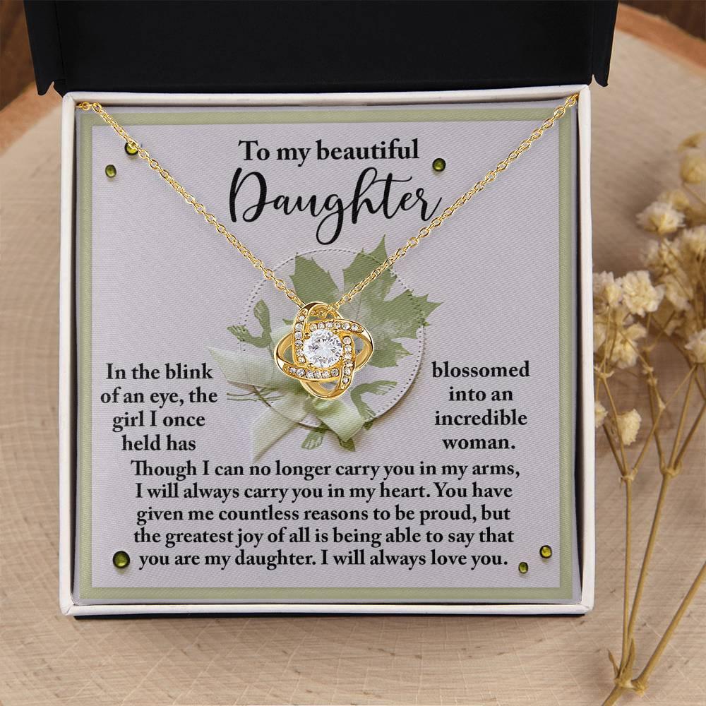 Gift for Daughter - Incredible Woman - Love Knot Pendant Necklace - Mallard Moon Gift Shop