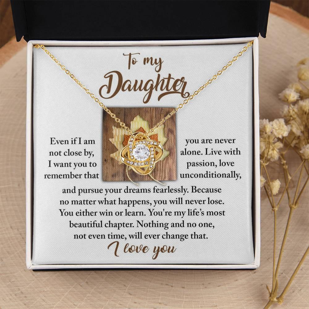 Gift for Daughter - Live With Passion - Love Knot Pendant Necklace - Mallard Moon Gift Shop