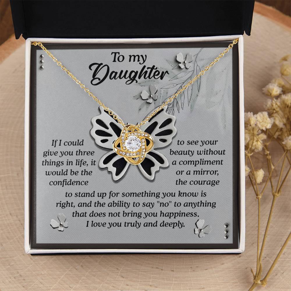 Gift for Daughter - See Your Beauty - Love Knot Pendant Necklace - Mallard Moon Gift Shop