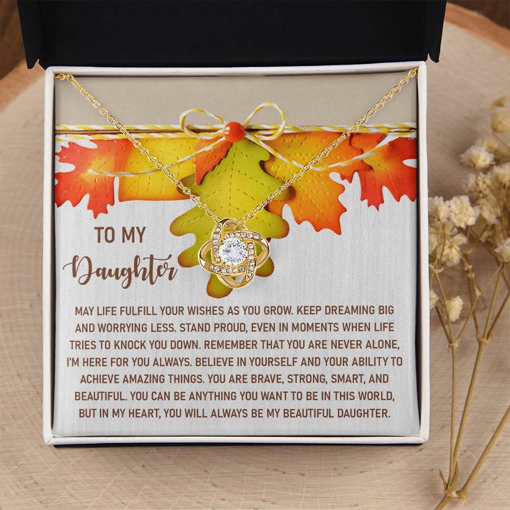 Gift for Daughter - For You Always - Love Knot Pendant Necklace - Mallard Moon Gift Shop