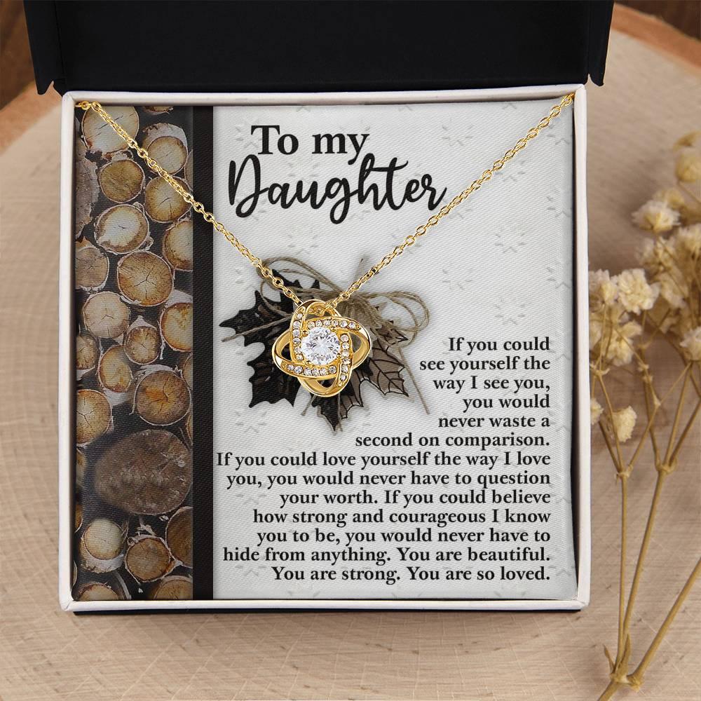 Gift for Daughter - Straighten Your Crown- Love Knot Pendant Necklace - Mallard Moon Gift Shop