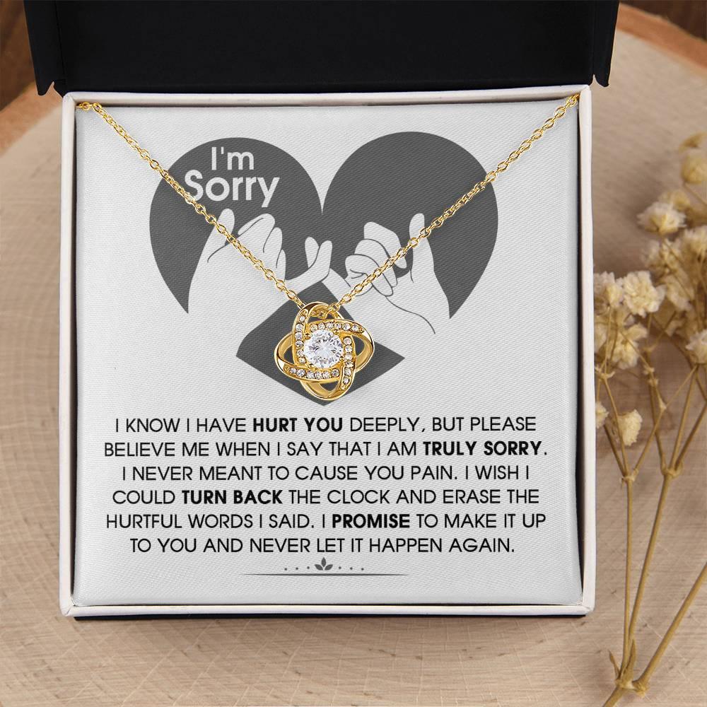Apology Gift for Girlfriend, Wife, Soulmate - Sorry, Hurtful Words - Love Knot Pendant Necklace - Mallard Moon Gift Shop
