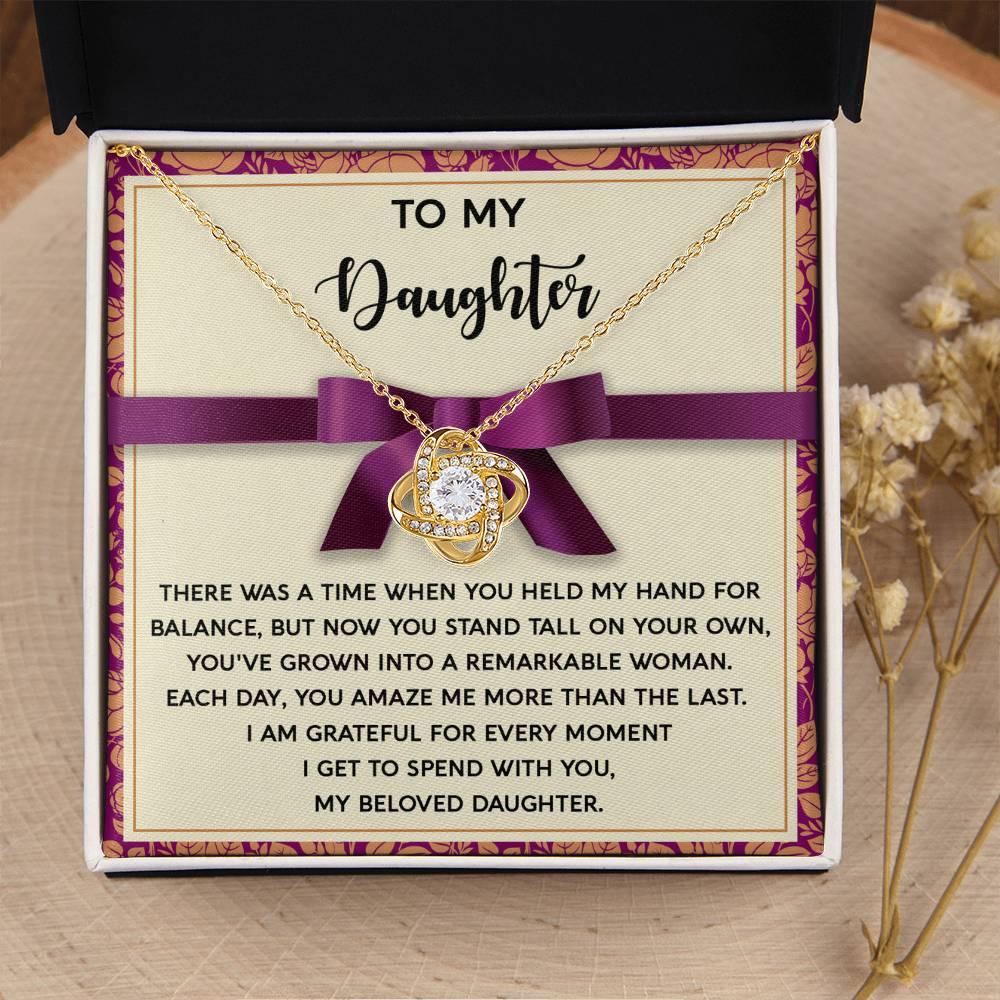 Daughter - Moment I Spend With You - Love Knot Pendant Necklace - Mallard Moon Gift Shop
