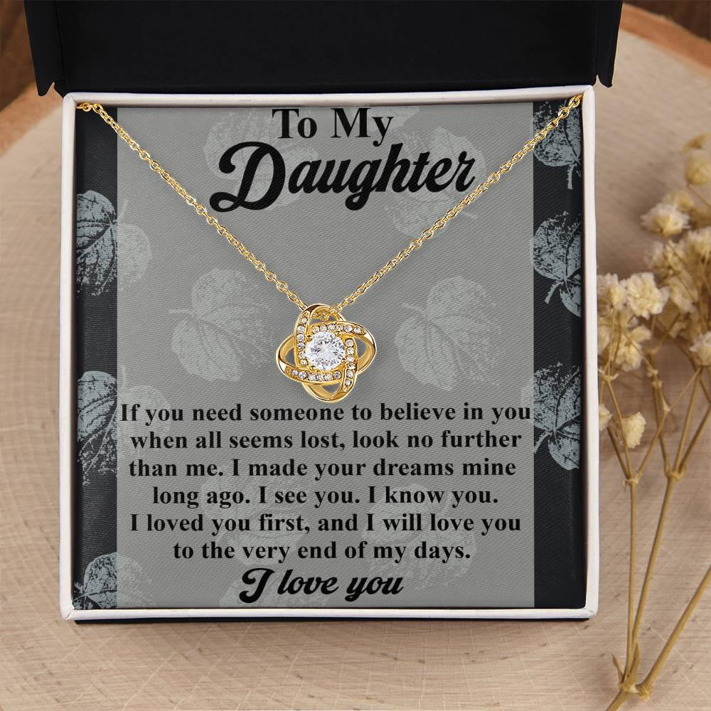 Gift for Daughter - My Days - Love Knot Pendant Necklace - Mallard Moon Gift Shop