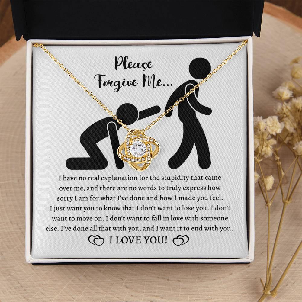 Apology Gift for Girlfriend, Wife, Soulmate - Sorry, Made You Feel - Love Knot Pendant Necklace - Mallard Moon Gift Shop