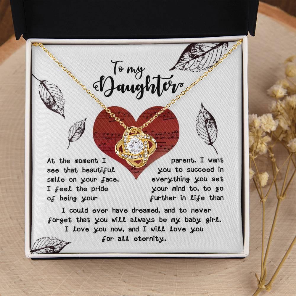 Gift for Daughter - On Your Face - Love Knot Pendant Necklace - Mallard Moon Gift Shop