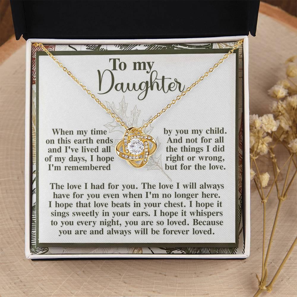 Gift for Daughter - In Your Ears - Love Knot Pendant Necklace - Mallard Moon Gift Shop