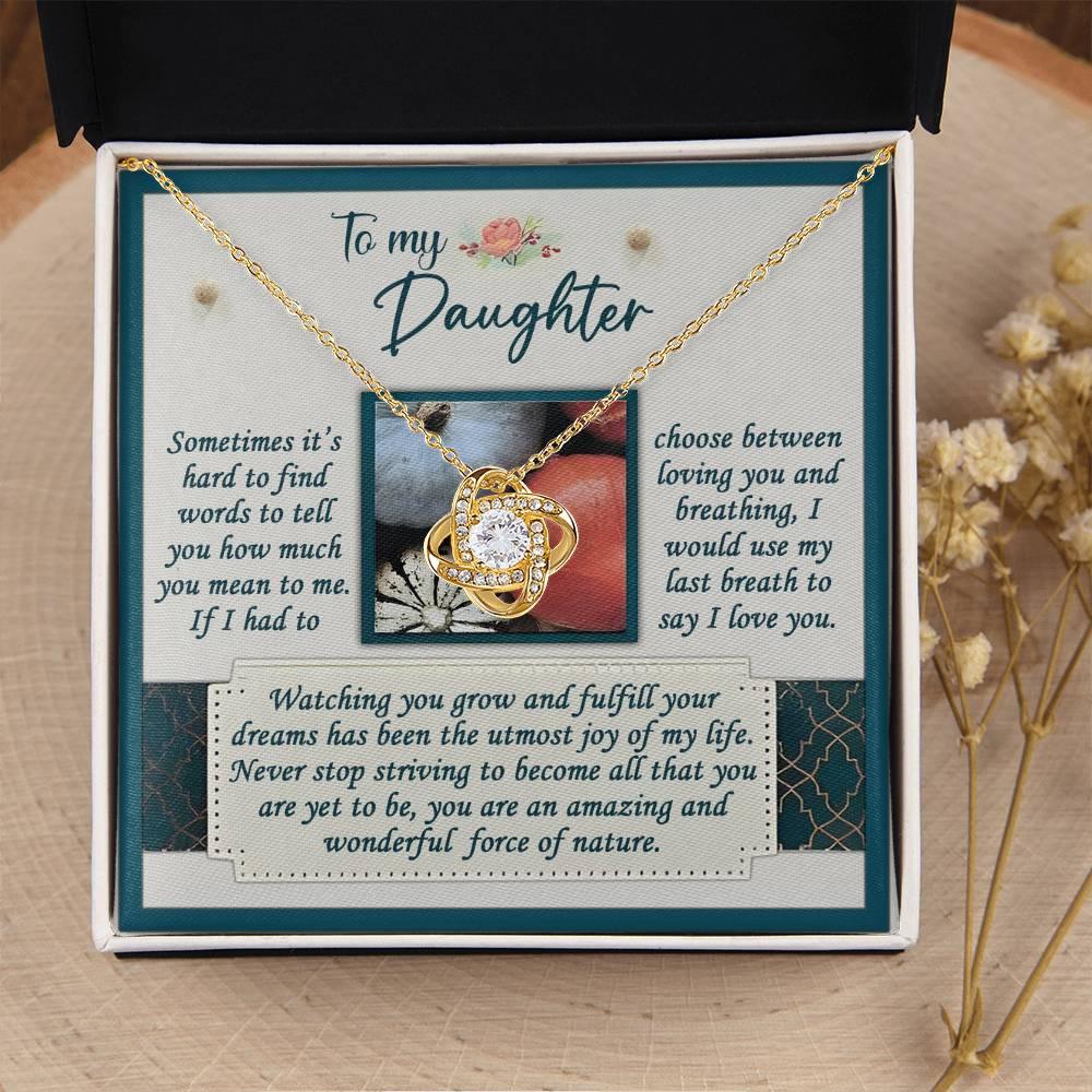 Gift for Daughter - Force Of Nature - Love Knot Pendant Necklace - Mallard Moon Gift Shop