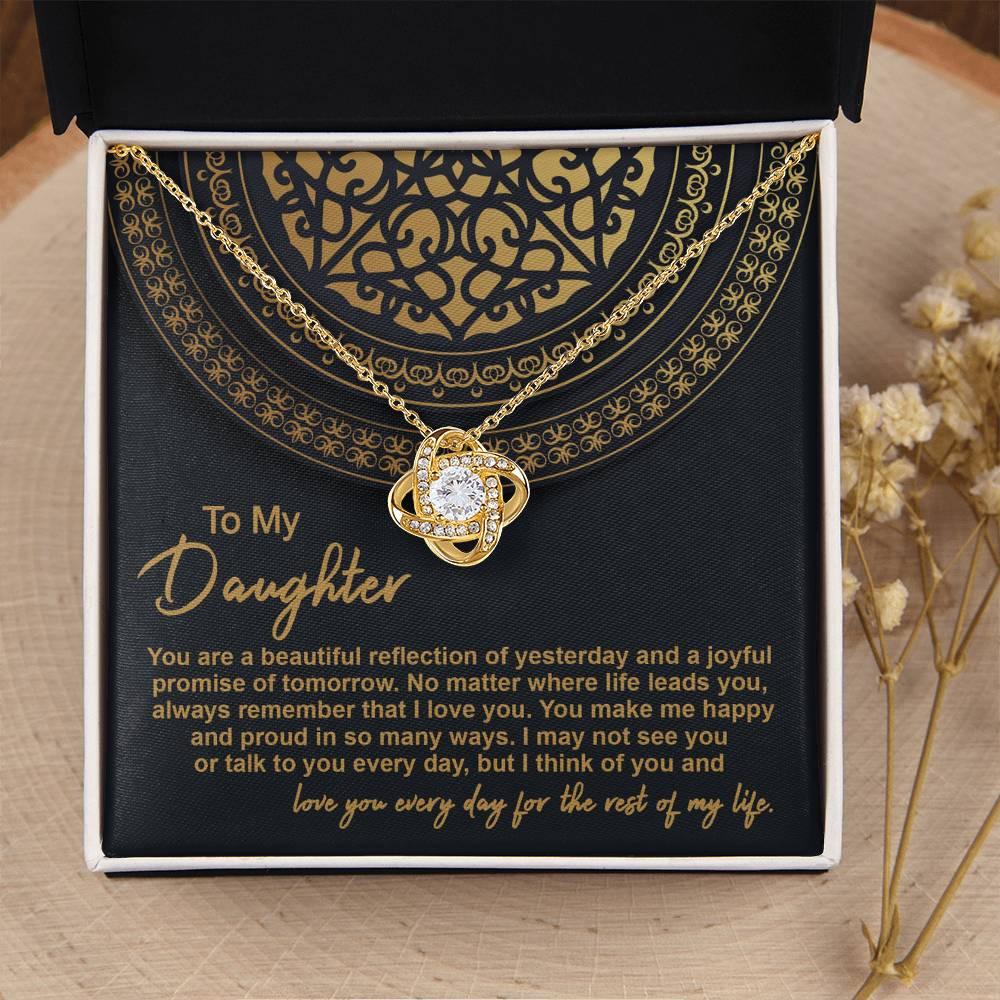 Daughter Gift for Birthday, Graduation, Christmas - Beautiful Reflection - Love Knot Pendant Necklace - Mallard Moon Gift Shop