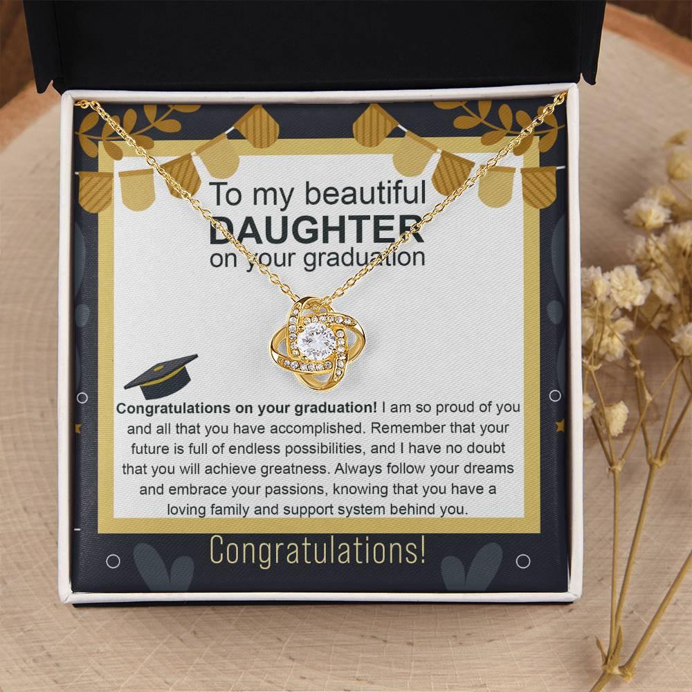 Daughter Graduation Gift Follow Your Dreams Congratulations Love Knot Necklace - Mallard Moon Gift Shop