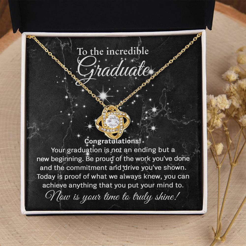 Daughter Graduation Milestone Gift You Can Achieve Anything Love Knot Pendant Necklace - Mallard Moon Gift Shop