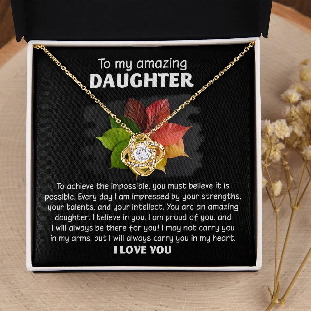 Daughter - It Is Possible - Love Knot Pendant Necklace - Mallard Moon Gift Shop