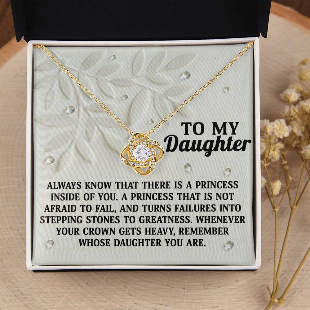 Gift for Daughter - Inside Of You - Love Knot Pendant Necklace - Mallard Moon Gift Shop