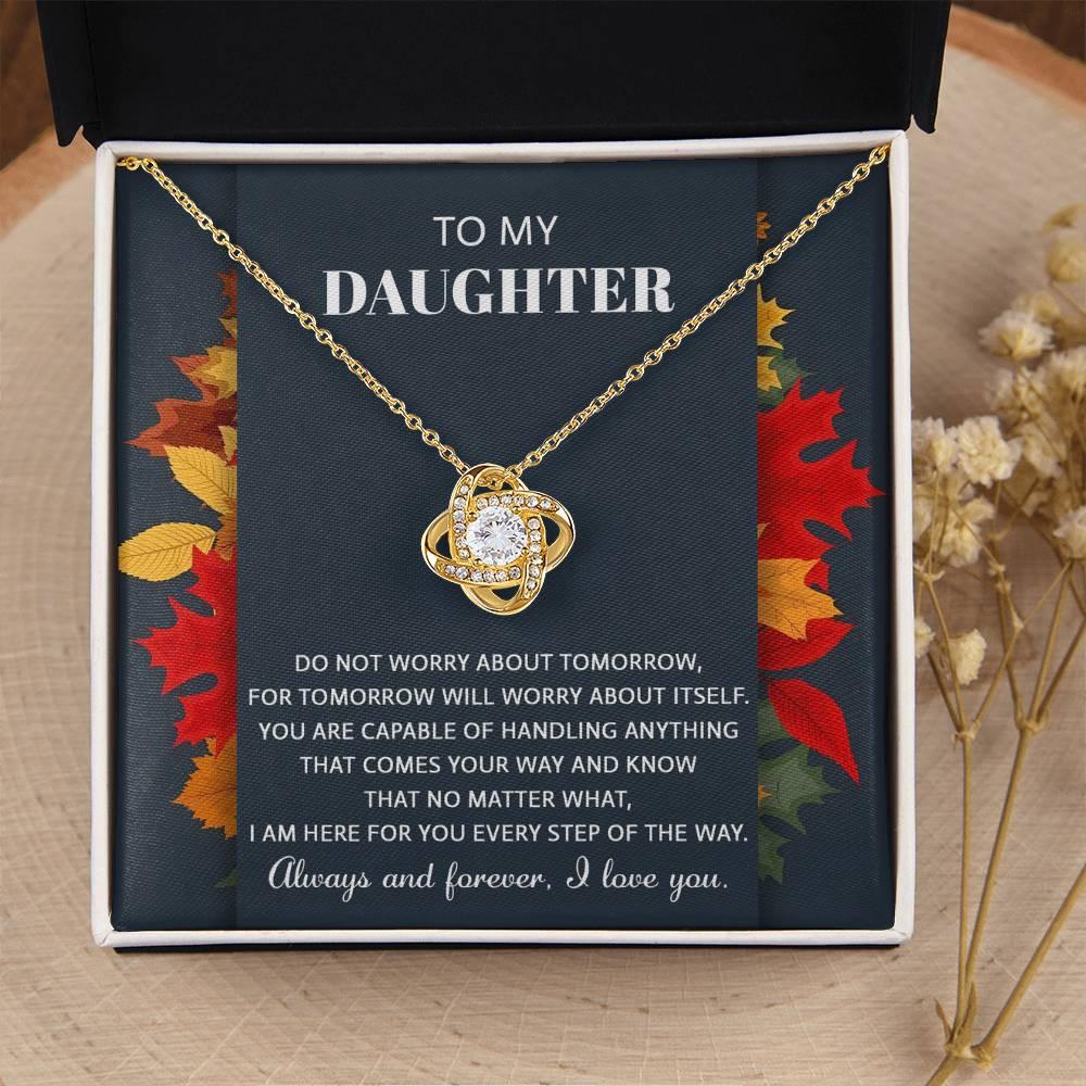 Daughter - Comes Your Way - Love Knot Pendant Necklace - Mallard Moon Gift Shop
