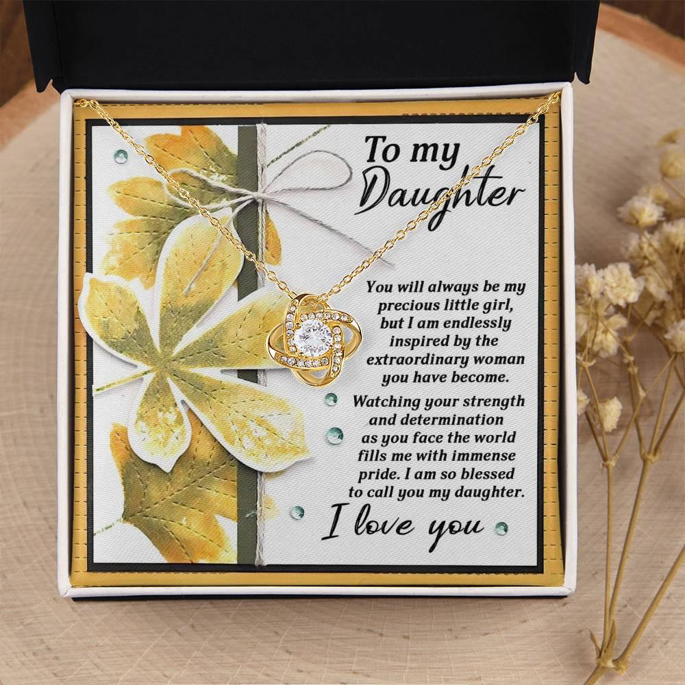 Gift for Daughter - Blessed To Call - Love Knot Pendant Necklace - Mallard Moon Gift Shop