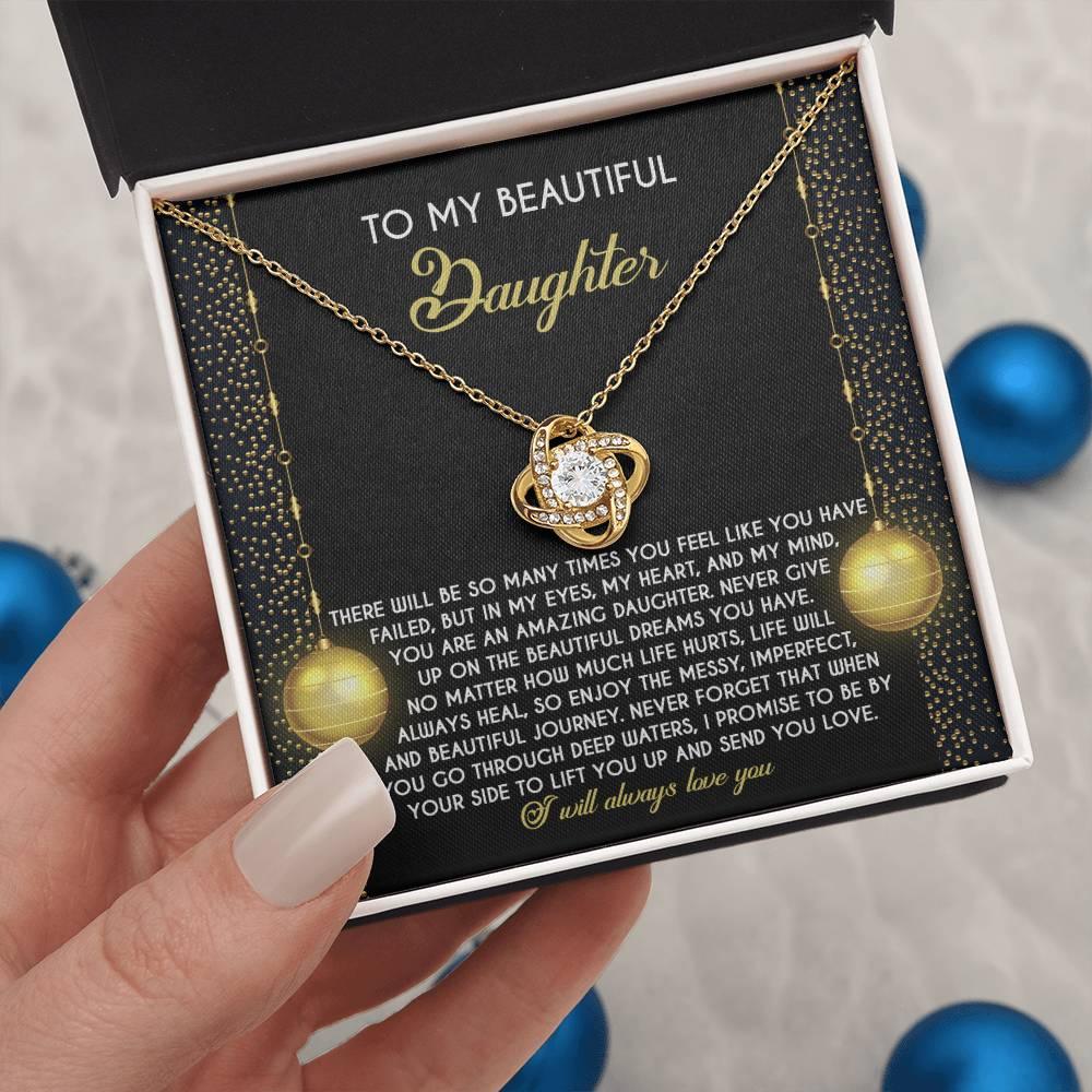 Gift for Daughter - Deep Waters - Love Knot Pendant Necklace - Mallard Moon Gift Shop