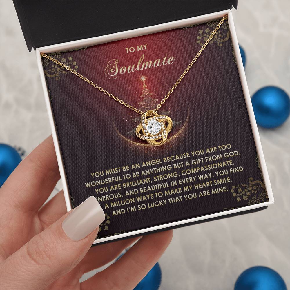Gift for Soulmate - Be An Angel - Love Knot Pendant Necklace - Mallard Moon Gift Shop