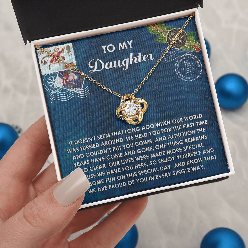 Gift for Daughter - Have You Here - Love Knot Pendant Necklace - Mallard Moon Gift Shop