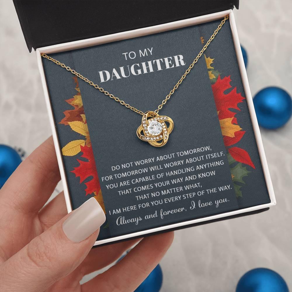 Daughter - Comes Your Way - Love Knot Pendant Necklace - Mallard Moon Gift Shop