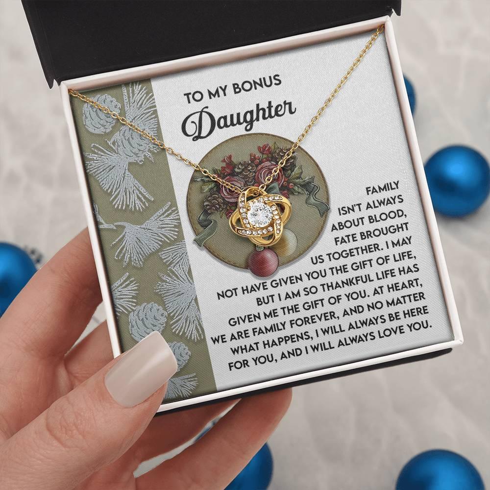 Gift for Bonus Daughter - Gift Of You - Love Knot Pendant Necklace - Mallard Moon Gift Shop