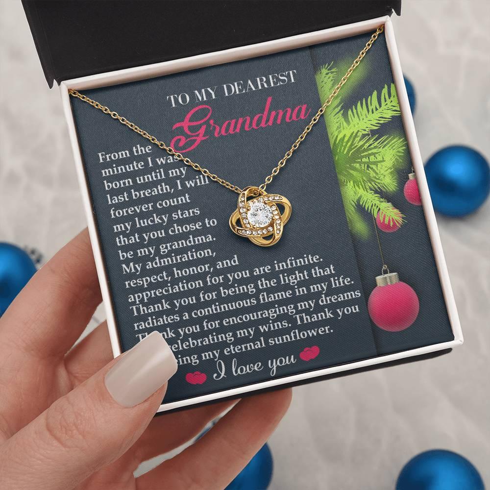 Gift for Grandma - Eternal Sunflower - Love Knot Pendant Necklace - Mallard Moon Gift Shop