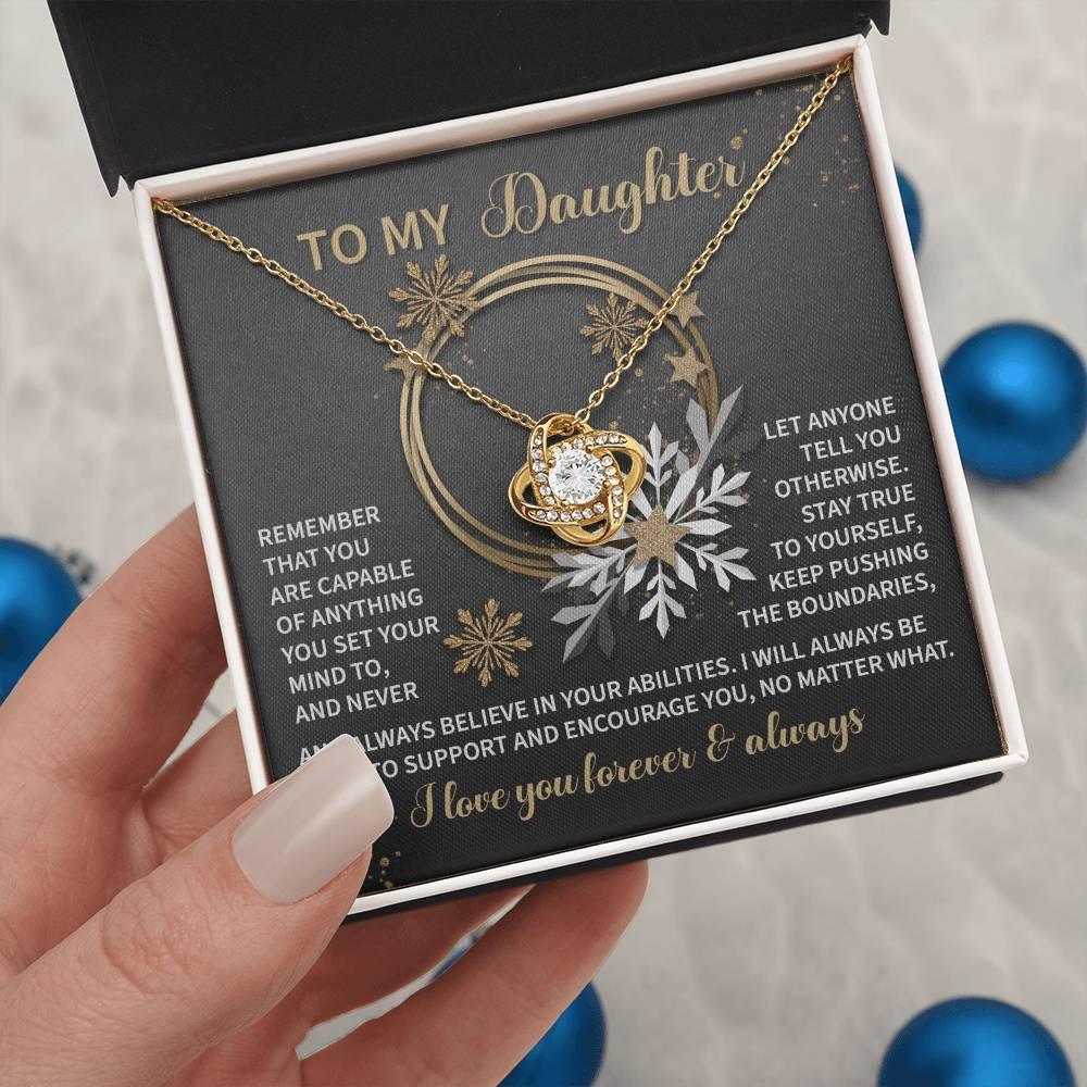 Gift for Daughter - Set Your Mind - Love Knot Pendant Necklace - Mallard Moon Gift Shop