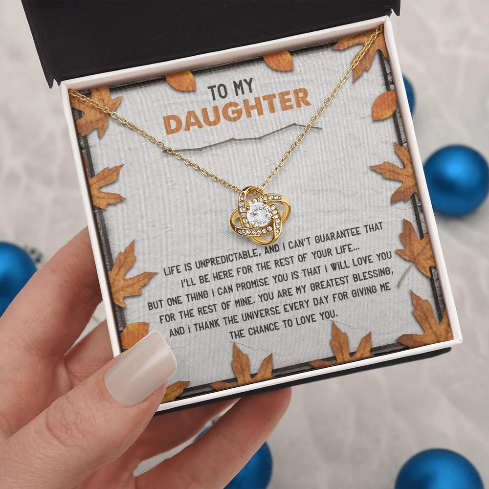 Daughter - My Greatest Blessing - Love Knot Pendant Necklace - Mallard Moon Gift Shop