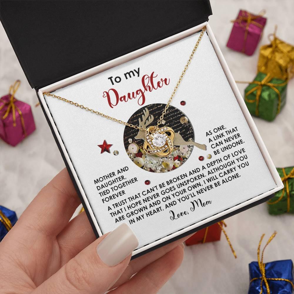 Gift for Daughter - Forever As One - Love Knot Pendant Necklace - Mallard Moon Gift Shop