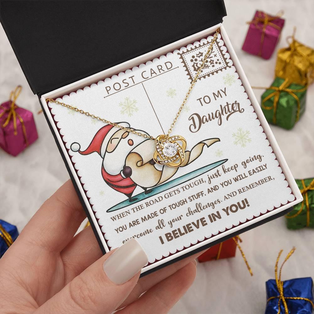 Gift for Daughter - Keep Going - Love Knot Pendant Necklace - Mallard Moon Gift Shop