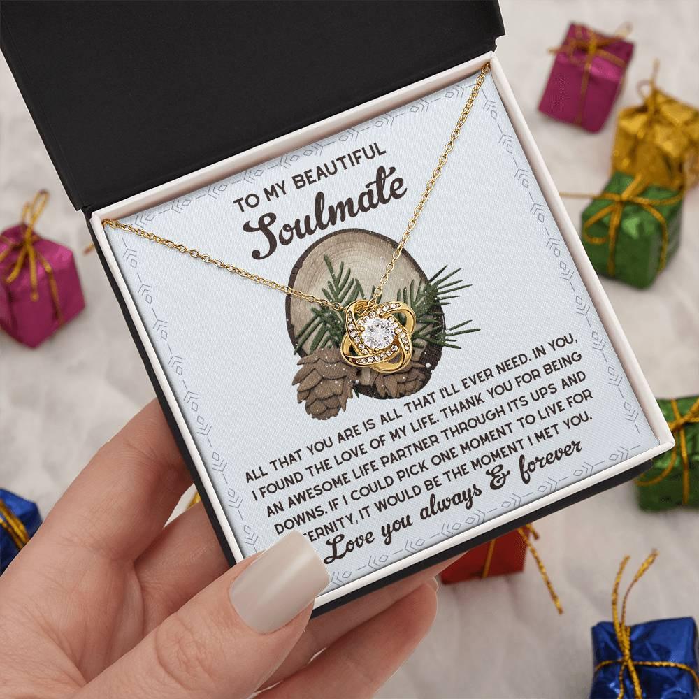 Gift for Soulmate - One Moment - Love Knot Pendant Necklace - Mallard Moon Gift Shop