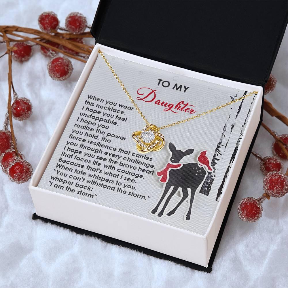 Gift for Daughter - Every Challenge - Love Knot Pendant Necklace - Mallard Moon Gift Shop