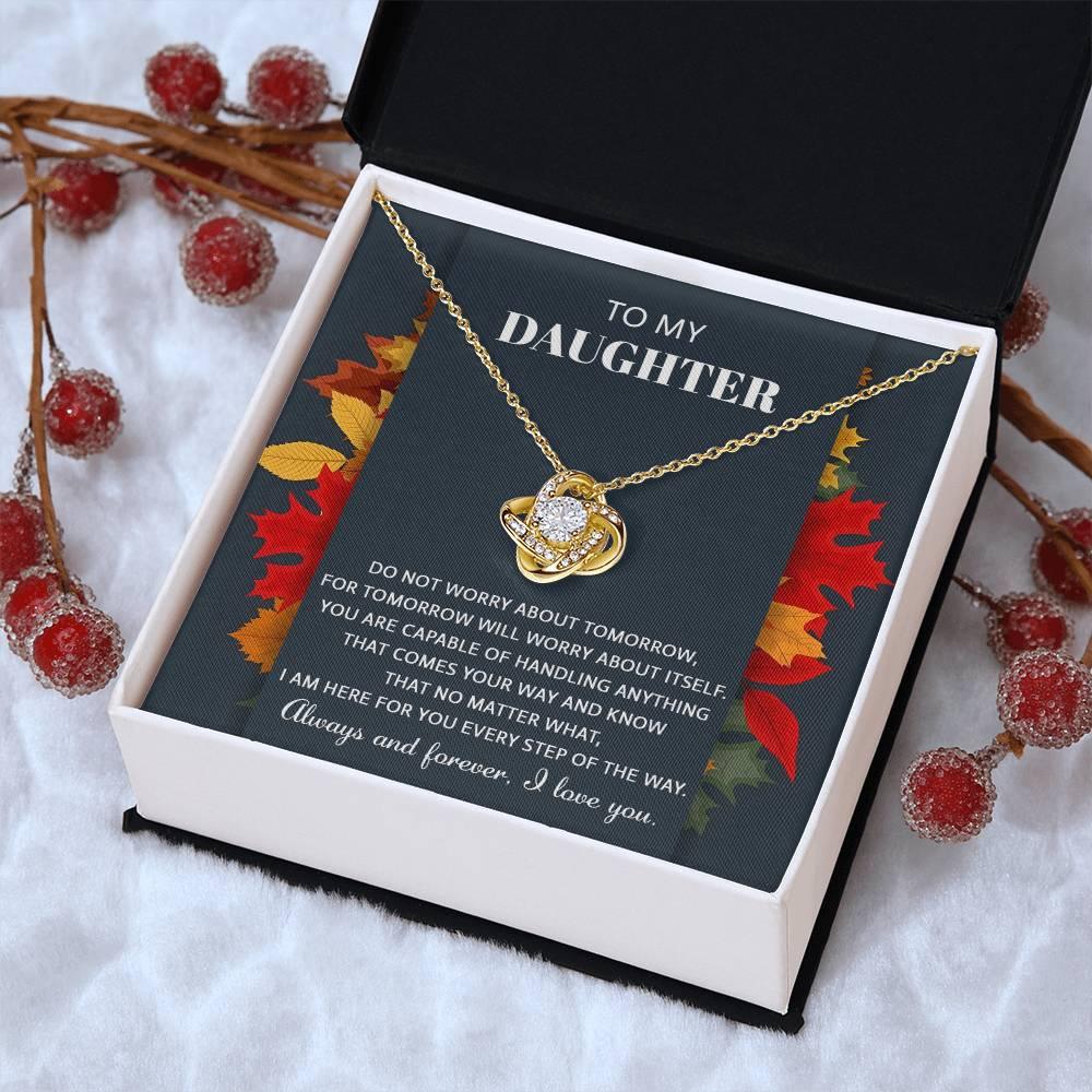 Daughter - Comes Your Way - Love Knot Pendant Necklace - Mallard Moon Gift Shop
