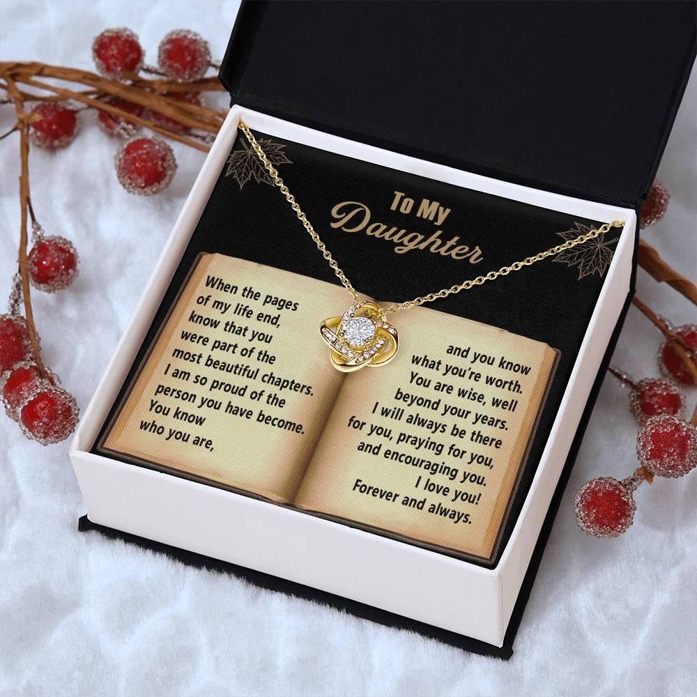 Daughter - Beyond Your Years - Love Knot Pendant Necklace - Mallard Moon Gift Shop