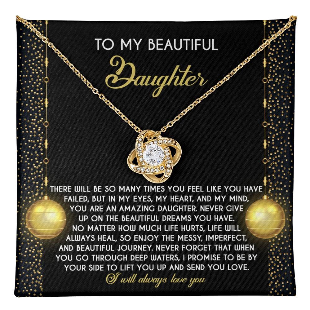 Gift for Daughter - Deep Waters - Love Knot Pendant Necklace - Mallard Moon Gift Shop