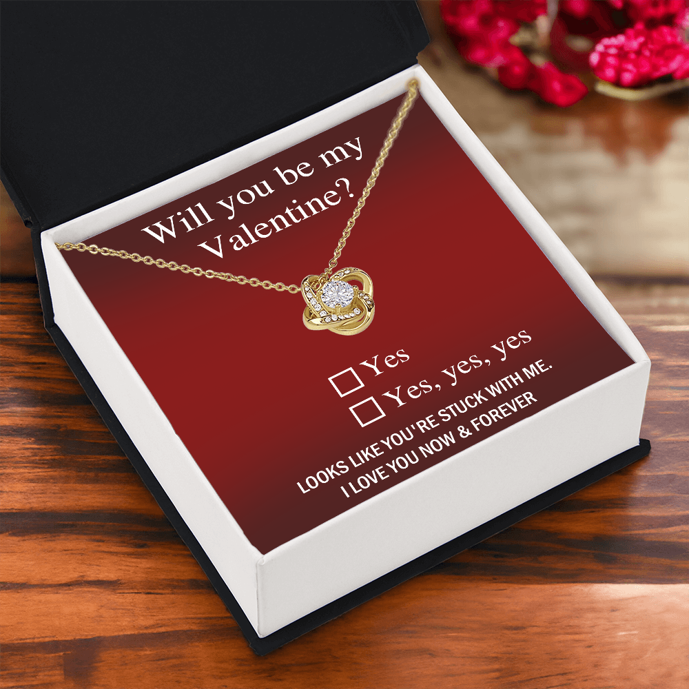 Valentine Love Knot Necklace - Just Say Yes - Mallard Moon Gift Shop