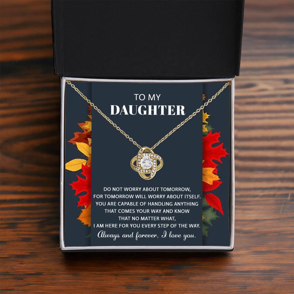 Daughter - Comes Your Way - Love Knot Pendant Necklace - Mallard Moon Gift Shop