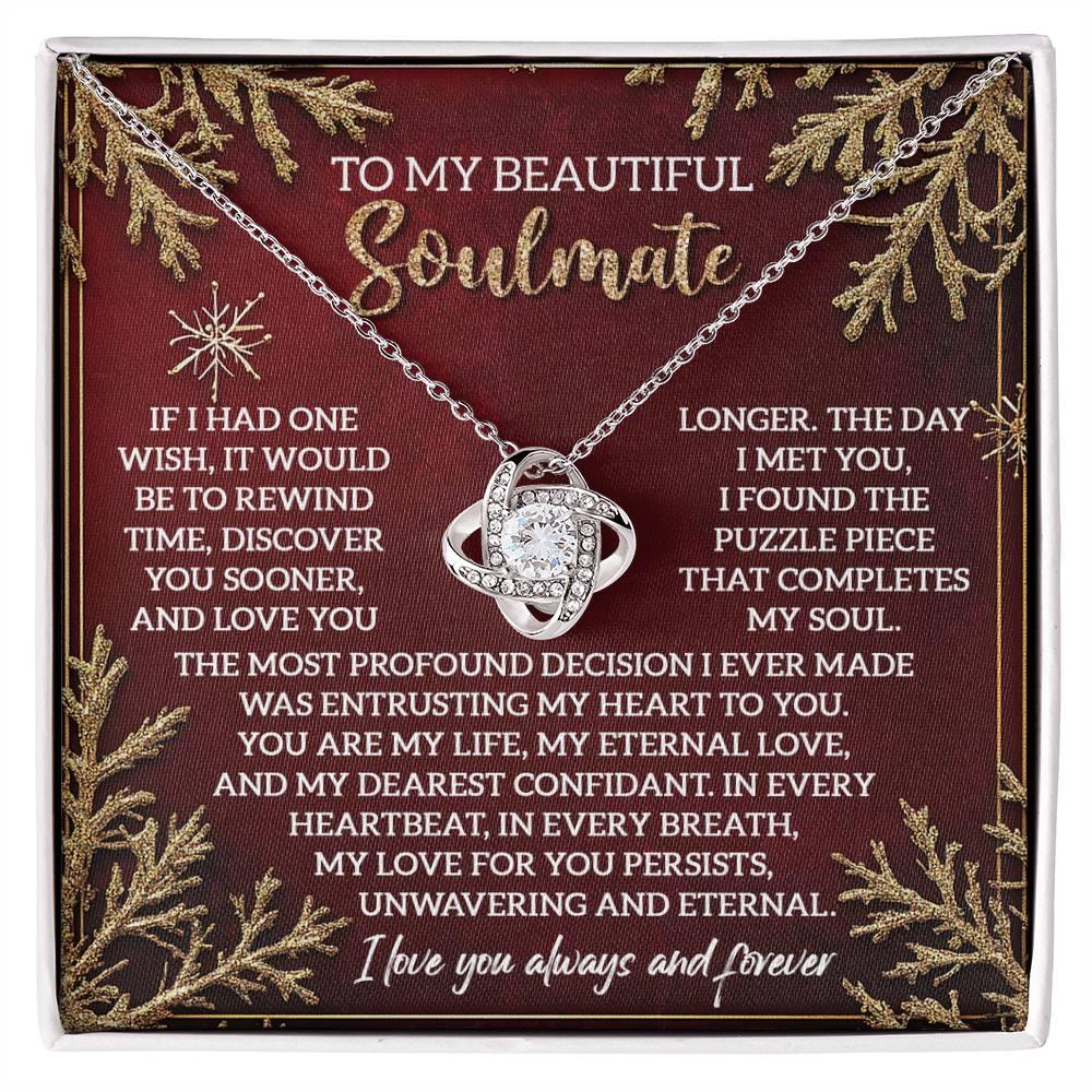Gift for Soulmate - Rewind Time - Love Knot Pendant Necklace - Mallard Moon Gift Shop