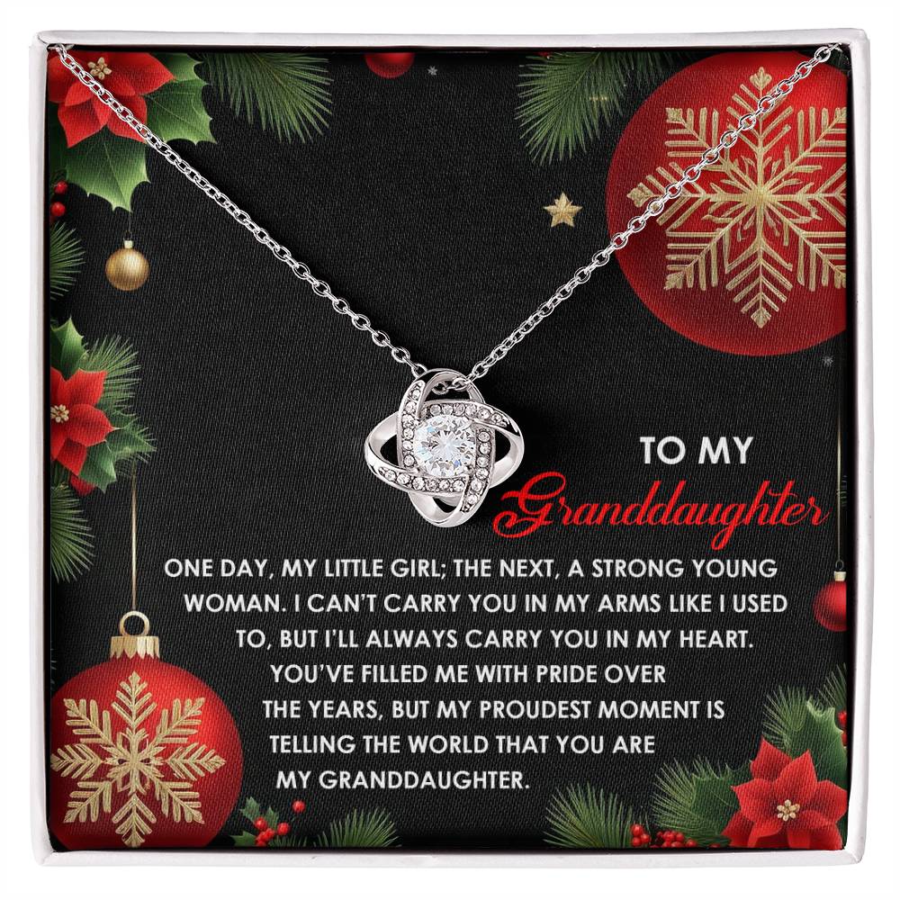 Gift for Granddaughter - Proudest Moment - Love Knot Pendant Necklace - Mallard Moon Gift Shop