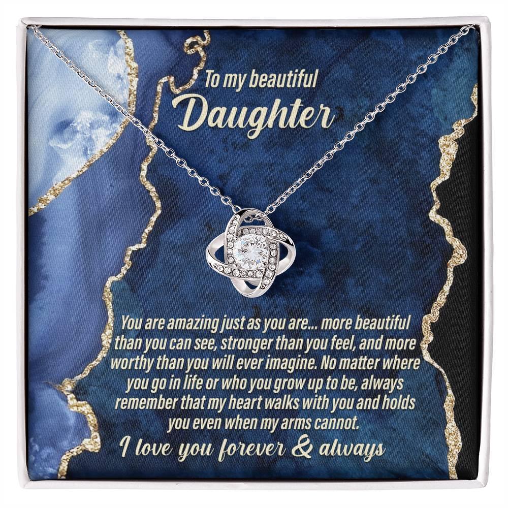 Daughter Wedding Day Gift - As You Are - Love Knot Pendant Necklace - Mallard Moon Gift Shop