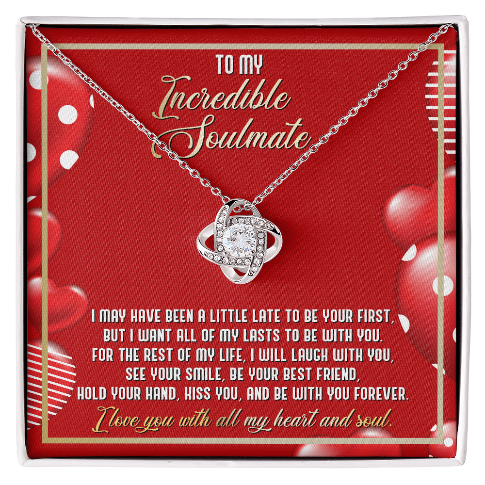 Gift for Soulmate - I Love You with All My Heart and Soul - Love Knot Necklace - Mallard Moon Gift Shop