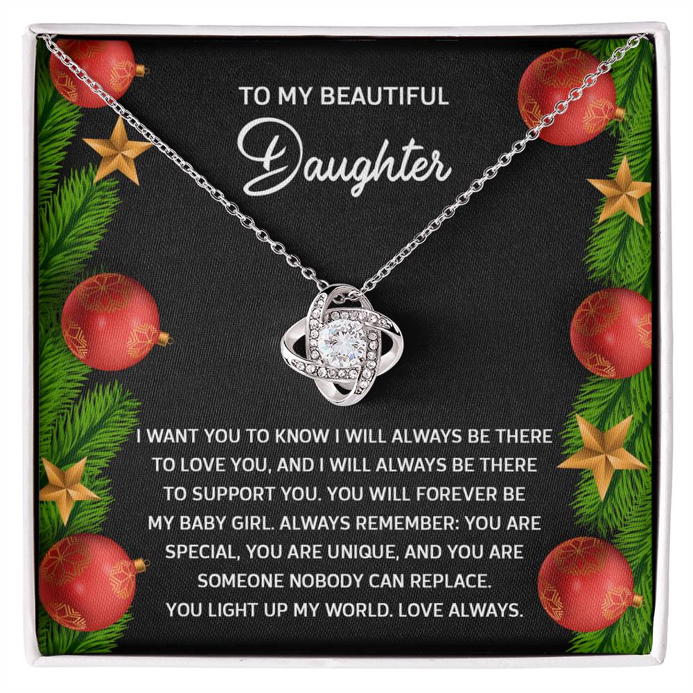 Gift for Daughter - Nobody Can Replace - Love Knot Pendant Necklace - Mallard Moon Gift Shop