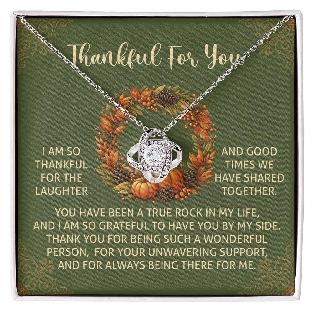 Gift for Thanksgiving - By My Side - Love Knot Pendant Necklace - Mallard Moon Gift Shop
